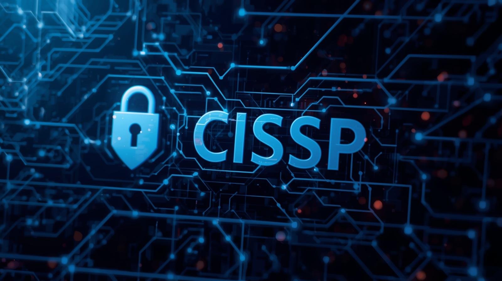 abstract picture of cubersecurity with  CISSP logo